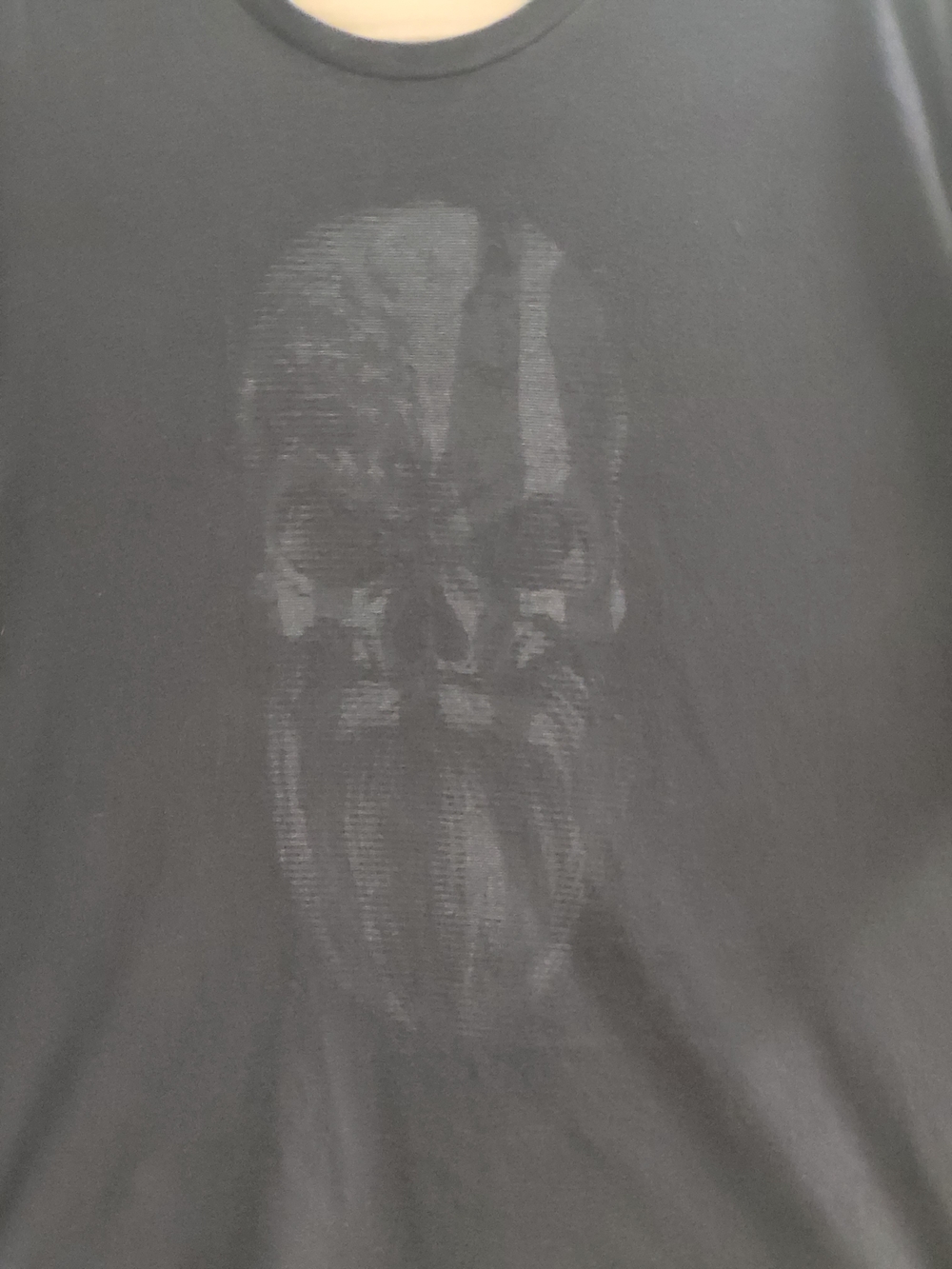 Grunt Style Black T-Shirt with Tonal Skull Graphic